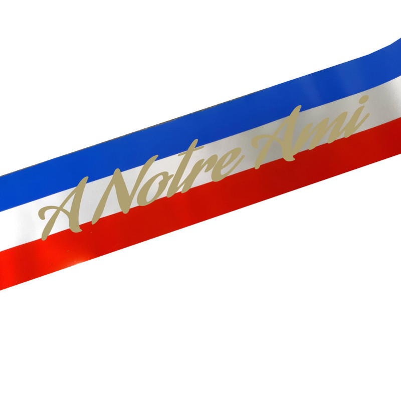 TN FUNERAL RIBBON BLUE WHITE RED CORSICA