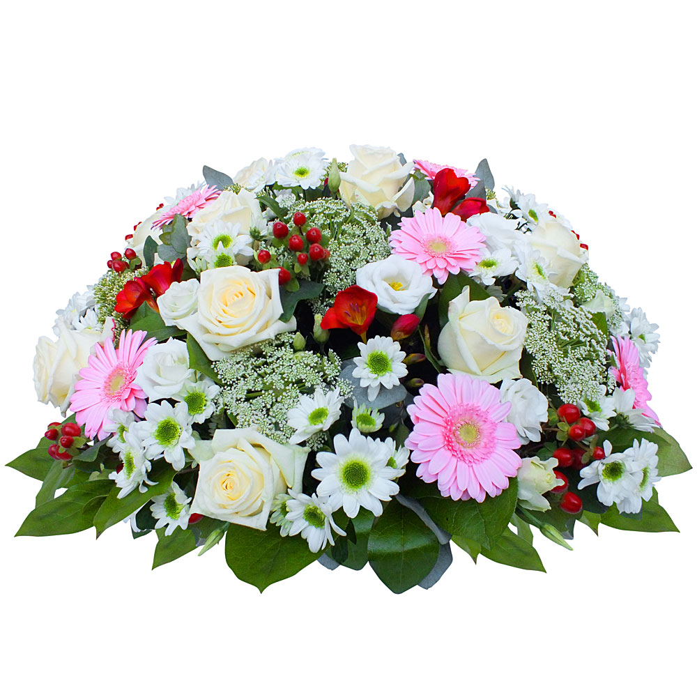 FLEURS DEUIL MARTINIQUE Bouquets, gerbes, couronnes, coussins, coeurs, croix pour deuil, obsèques, enterrement.