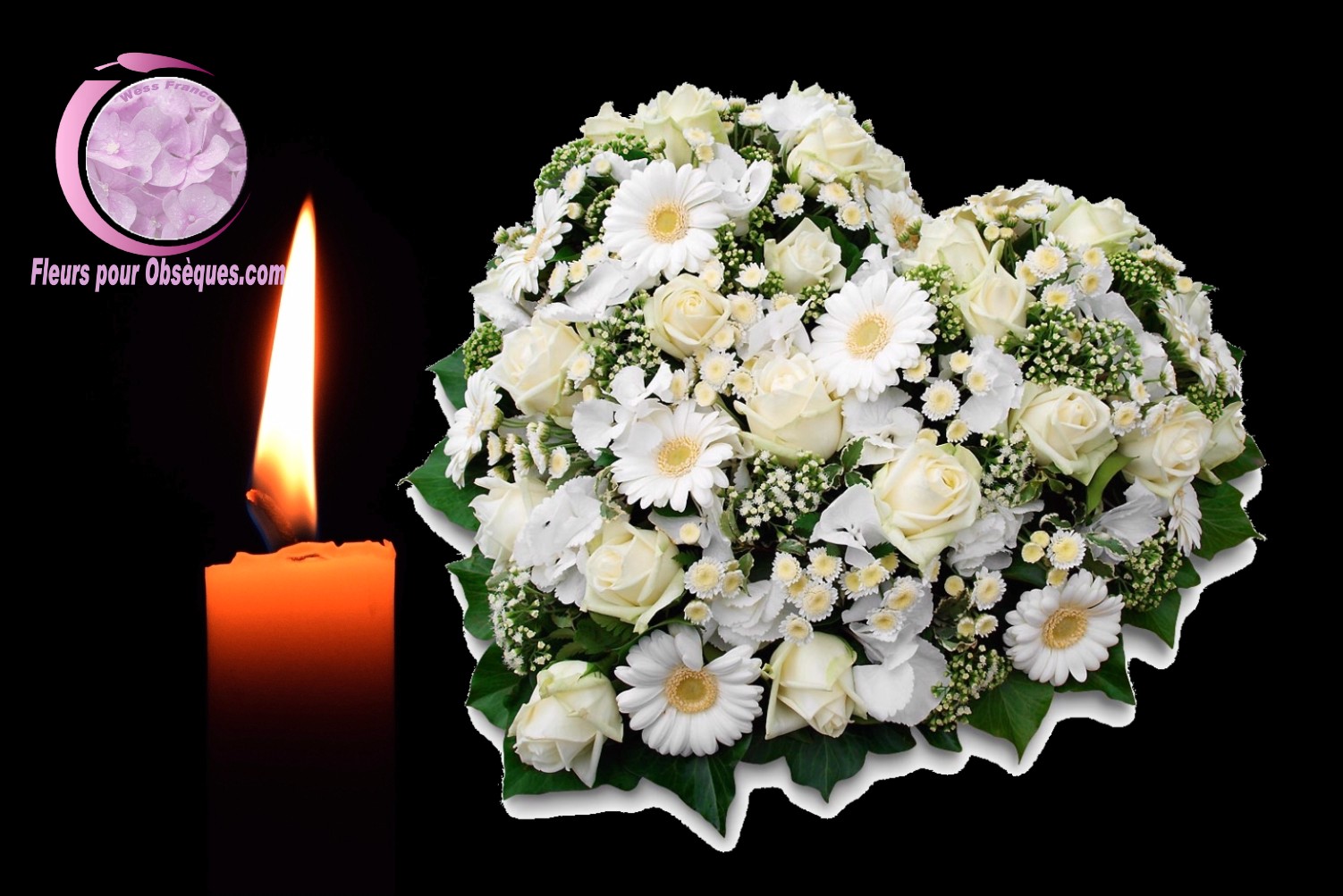 FLEURISTE A LA TOUR-DU-CRIEU 09
 - coeur de fleurs deuil obsèques enterrement