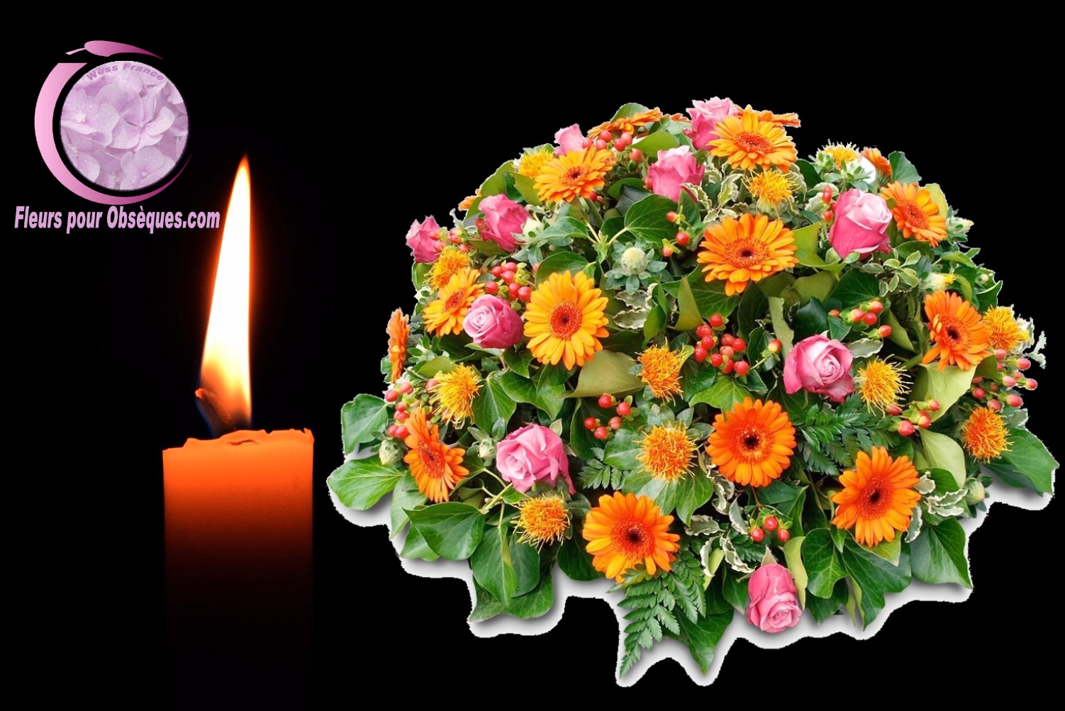 FLEURISTE A LA TOUR-DU-CRIEU 09
 - coussin de fleurs deuil obsèques enterrement